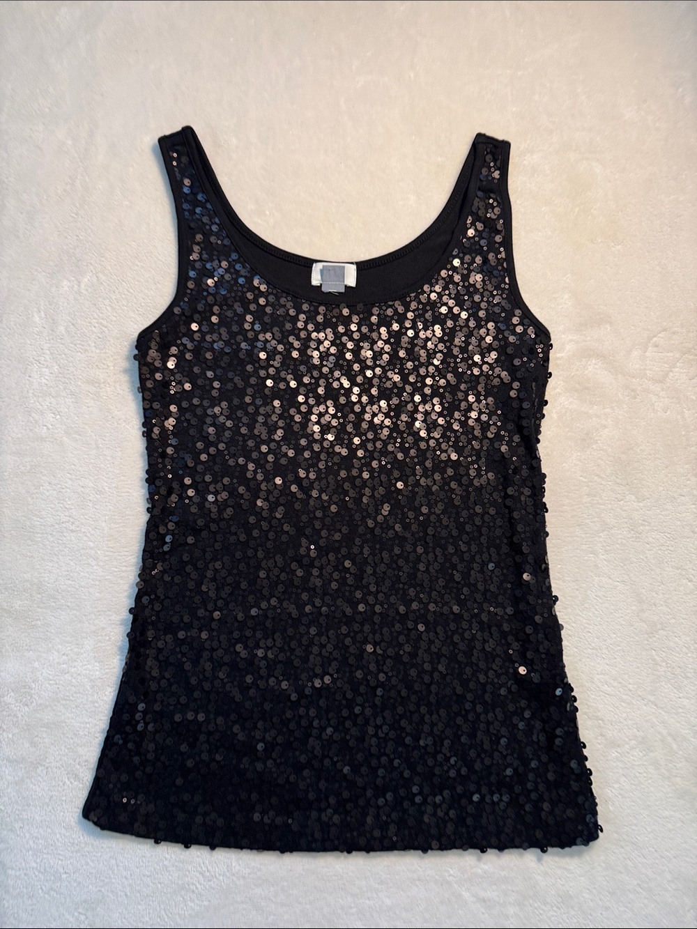Old Navy black sequin front tank with plain back. M.